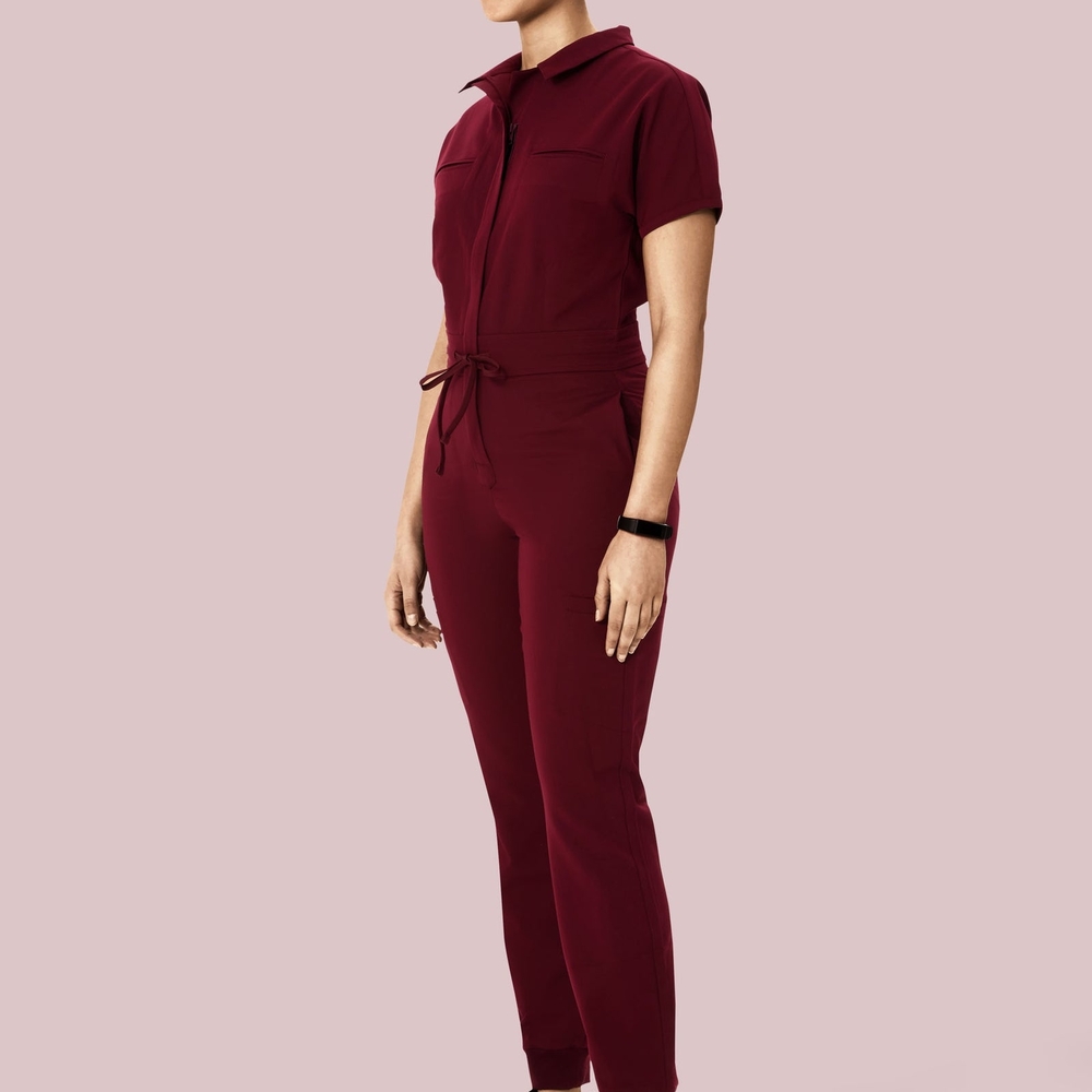 Women's Burgundy Jumpsuit